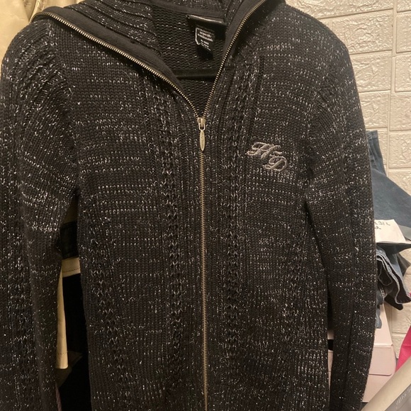 Harley-Davidson Jackets & Blazers - Harley-Davidson Black Knit Jacket with Logo